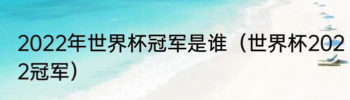 2022年世界杯冠军是谁（世界杯2022冠军）