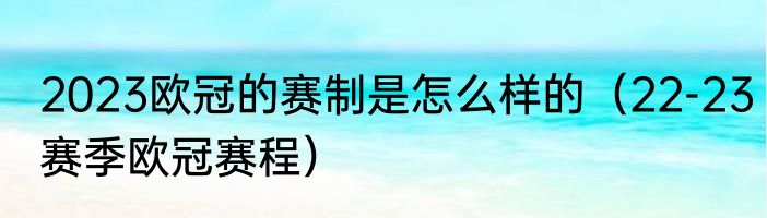 2023欧冠的赛制是怎么样的（22-23赛季欧冠赛程）