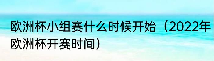 欧洲杯小组赛什么时候开始（2022年欧洲杯开赛时间）