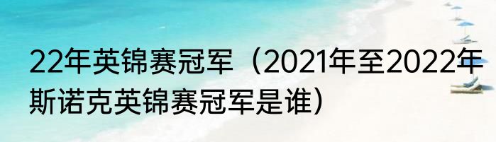 22年英锦赛冠军（2021年至2022年斯诺克英锦赛冠军是谁）