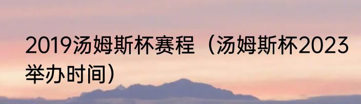 2019汤姆斯杯赛程（汤姆斯杯2023举办时间）