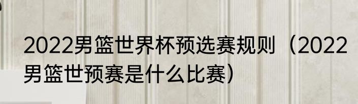2022男篮世界杯预选赛规则（2022男篮世预赛是什么比赛）
