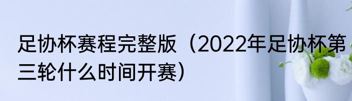 足协杯赛程完整版（2022年足协杯第三轮什么时间开赛）