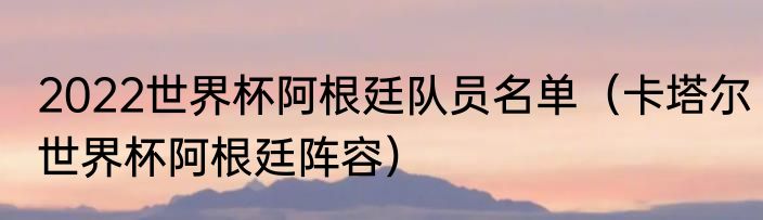 2022世界杯阿根廷队员名单（卡塔尔世界杯阿根廷阵容）