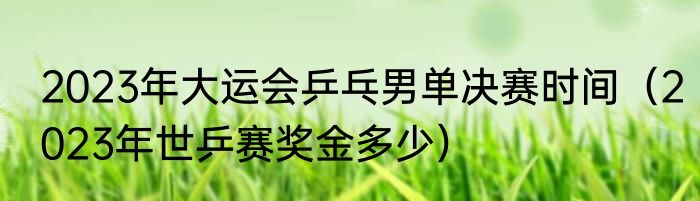 2023年大运会乒乓男单决赛时间（2023年世乒赛奖金多少）