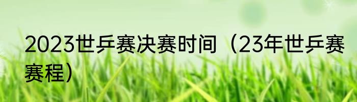 2023世乒赛决赛时间（23年世乒赛赛程）
