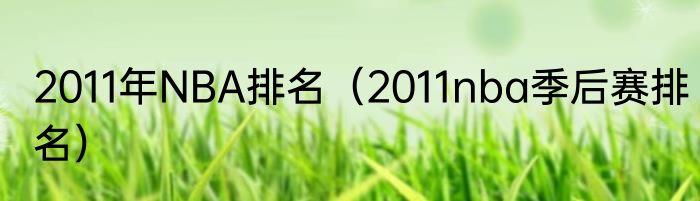 2011年NBA排名（2011nba季后赛排名）