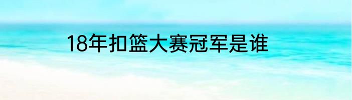 18年扣篮大赛冠军是谁
