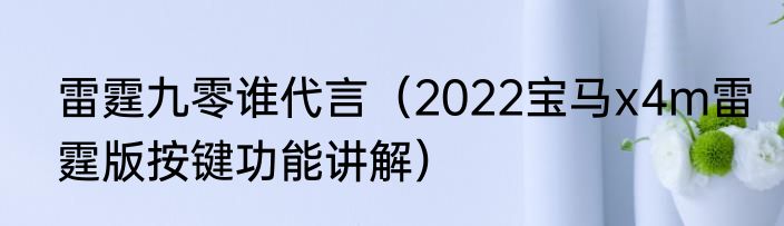 雷霆九零谁代言（2022宝马x4m雷霆版按键功能讲解）
