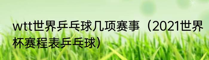 wtt世界乒乓球几项赛事（2021世界杯赛程表乒乓球）