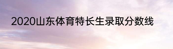 2020山东体育特长生录取分数线