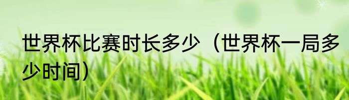 世界杯比赛时长多少（世界杯一局多少时间）