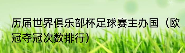 历届世界俱乐部杯足球赛主办国（欧冠夺冠次数排行）