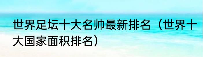 世界足坛十大名帅最新排名（世界十大国家面积排名）