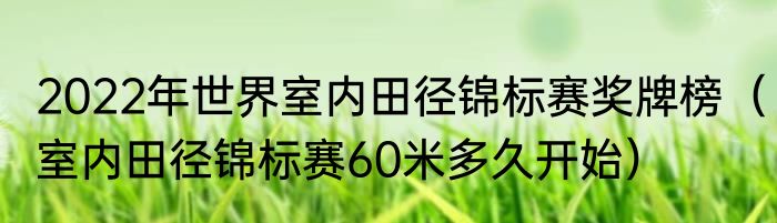 2022年世界室内田径锦标赛奖牌榜（室内田径锦标赛60米多久开始）