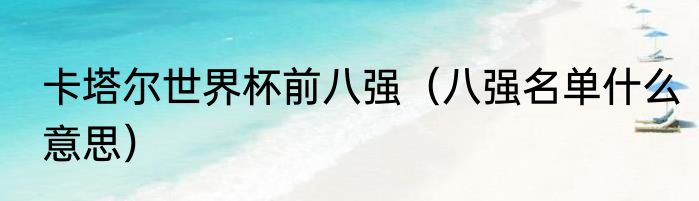 卡塔尔世界杯前八强（八强名单什么意思）