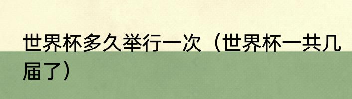 世界杯多久举行一次（世界杯一共几届了）