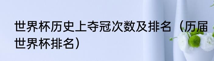 世界杯历史上夺冠次数及排名（历届世界杯排名）