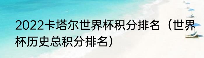 2022卡塔尔世界杯积分排名（世界杯历史总积分排名）