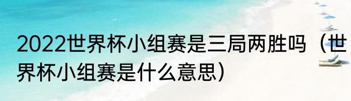 2022世界杯小组赛是三局两胜吗（世界杯小组赛是什么意思）