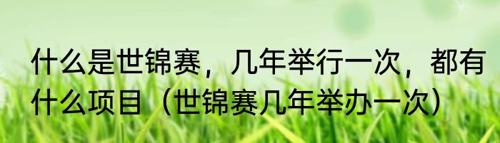 什么是世锦赛，几年举行一次，都有什么项目（世锦赛几年举办一次）