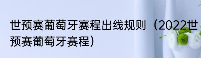 世预赛葡萄牙赛程出线规则（2022世预赛葡萄牙赛程）
