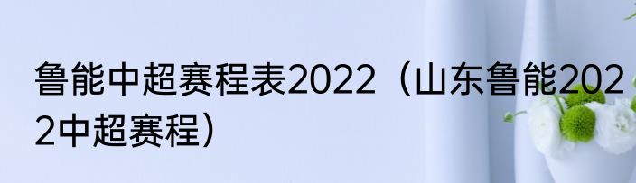 鲁能中超赛程表2022（山东鲁能2022中超赛程）