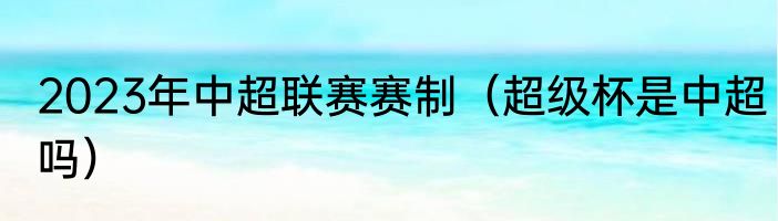 2023年中超联赛赛制（超级杯是中超吗）