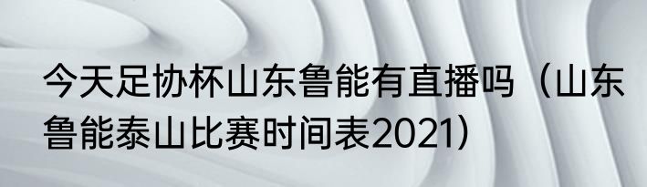 今天足协杯山东鲁能有直播吗（山东鲁能泰山比赛时间表2021）