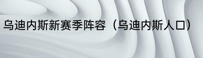 乌迪内斯新赛季阵容（乌迪内斯人口）