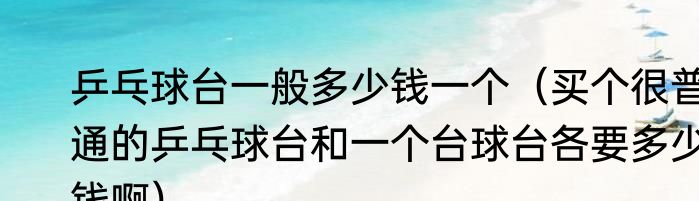 乒乓球台一般多少钱一个（买个很普通的乒乓球台和一个台球台各要多少钱啊）