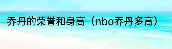 乔丹的荣誉和身高（nba乔丹多高）