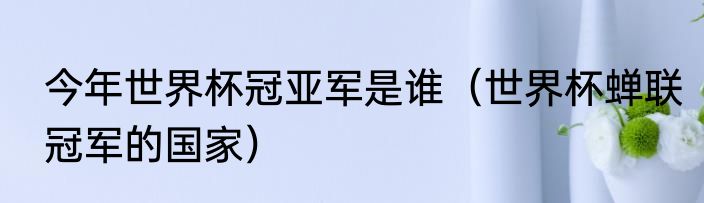 今年世界杯冠亚军是谁（世界杯蝉联冠军的国家）