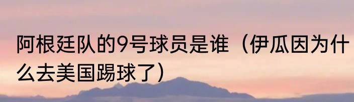 阿根廷队的9号球员是谁（伊瓜因为什么去美国踢球了）