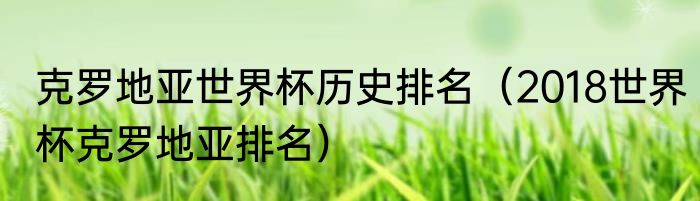 克罗地亚世界杯历史排名（2018世界杯克罗地亚排名）