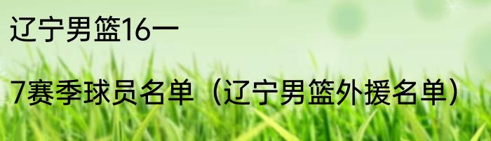 辽宁男篮16一|7赛季球员名单（辽宁男篮外援名单）
