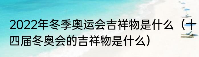 2022年冬季奥运会吉祥物是什么（十四届冬奥会的吉祥物是什么）