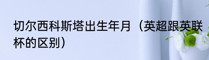 切尔西科斯塔出生年月（英超跟英联杯的区别）