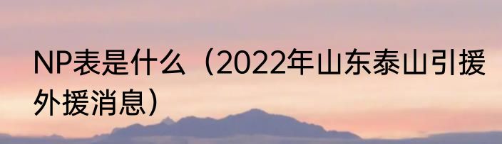 NP表是什么（2022年山东泰山引援外援消息）