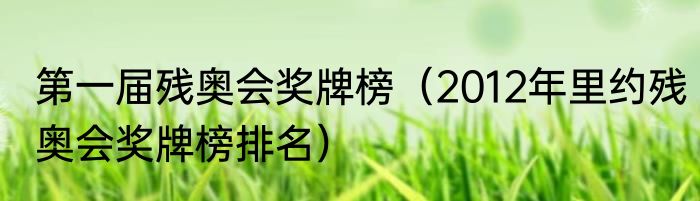 第一届残奥会奖牌榜（2012年里约残奥会奖牌榜排名）