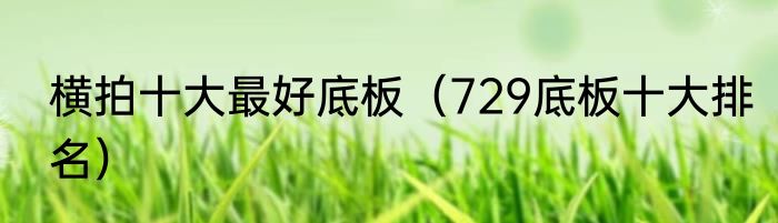 横拍十大最好底板（729底板十大排名）