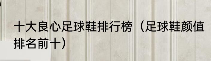 十大良心足球鞋排行榜（足球鞋颜值排名前十）