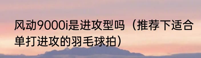 风动9000i是进攻型吗（推荐下适合单打进攻的羽毛球拍）
