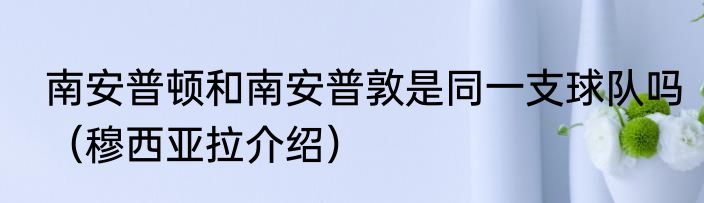 南安普顿和南安普敦是同一支球队吗（穆西亚拉介绍）