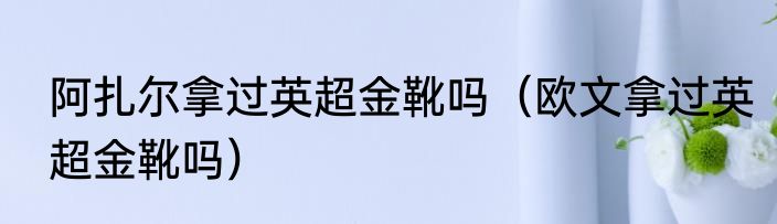 阿扎尔拿过英超金靴吗（欧文拿过英超金靴吗）