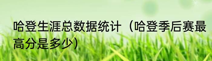 哈登生涯总数据统计（哈登季后赛最高分是多少）