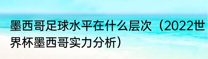 墨西哥足球水平在什么层次（2022世界杯墨西哥实力分析）