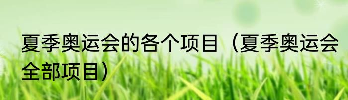 夏季奥运会的各个项目（夏季奥运会全部项目）