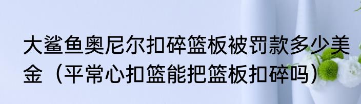 大鲨鱼奥尼尔扣碎篮板被罚款多少美金（平常心扣篮能把篮板扣碎吗）