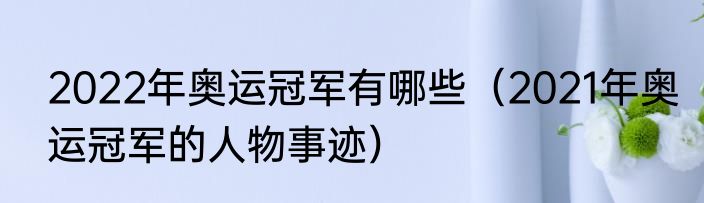 2022年奥运冠军有哪些（2021年奥运冠军的人物事迹）